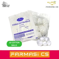 Durasafe Sterile Cotton Balls 0.5g ( pack of 10 ) [ FARMASI CS ]