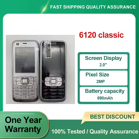 Refurbished Unlocked 6120 classic 6120C Original Bluetooth 2MP 2.0" inches Phone 2G/3G Good Conditio