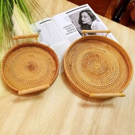 Vietnam Rattan Fruit Basket Holder Woven Japanese Bread Basket Steamed Bread Basket Household Storag