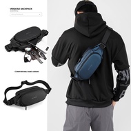 New Men's Waist Bag Korean Style Simple Chest Bag Outdoor Sports Crossbody Bag Water-Repellent Functional Waist Bag Mobile Phone Bag