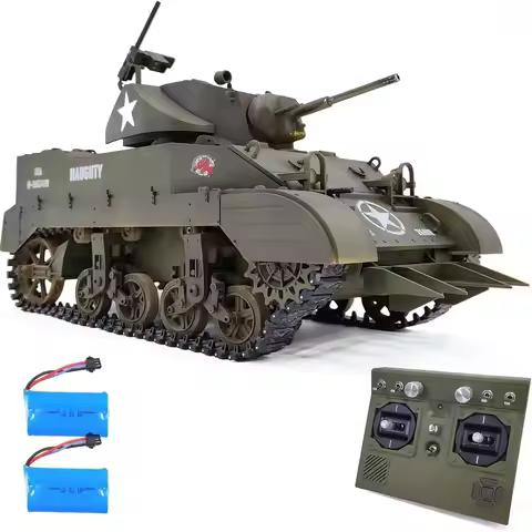 Light Tank Remote Control US M5A1 Stuart Tank 1/16RC Military Vehicle Simulation Smoke Tube Lift/Tur