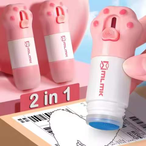 2 IN 1 Thermal Paper Correction Liquid Parcel Box Opener Knife Cartoon Cat Paw Express Tool Identity