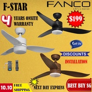 Fanco Ceiling fan with light | F-Star series 36/46/52 fstar Ceiling Fan  | f star Cheapest DC Fans  Includes Remote Control 3-Tone LED Light Authorized dealer  Free Express 1 Day Delivery  SINGAPORE WARRANTY|