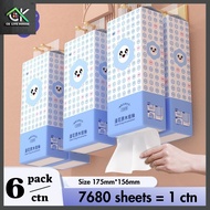 MANHUA Hanging 7680 sheets Wall-Mounted 4ply Tissue Paper 6 Pack Embossed Facial Tissue