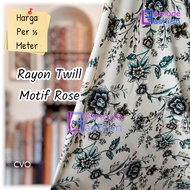 Kain Rayon Twill Motif Rose