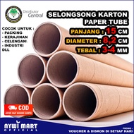 Paper Core Tabung Selongong Karton Besar Panjang 15cm Diameter 8.2 Tebal 3-4mm / Paper Tube / Selongsong Kertas untuk Tamabahan Packing olshop Sticker Alat Pancing Kertas / Bahan Kerajinan Celengan Target Celengan Karakter Celengan Viral DLL