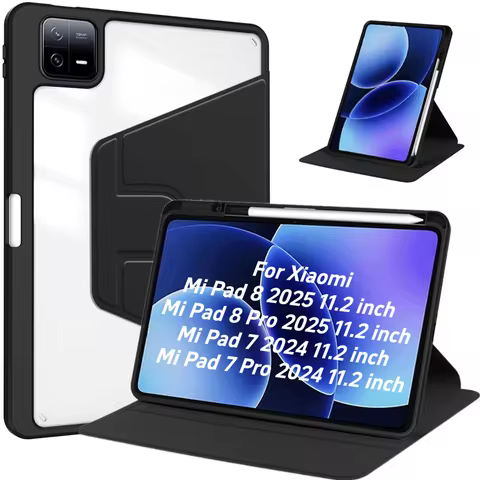 for Xiaomi Pad 8 Case 11.2 Inch Mipad 8 pro 2025 with Pen Holder 360 Rotating Acrylic Cover For Xiao