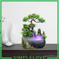 SimpleloveWealth Feng Shui Company Office Tabletop Ornaments Desktop Flowing Water Waterfall Fountain With Color Changing LED Lights Spray NCXU