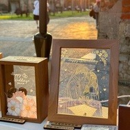 My god J個燈 寫實版畫風 相框小夜燈 遙控功能 聖誕節交換禮物