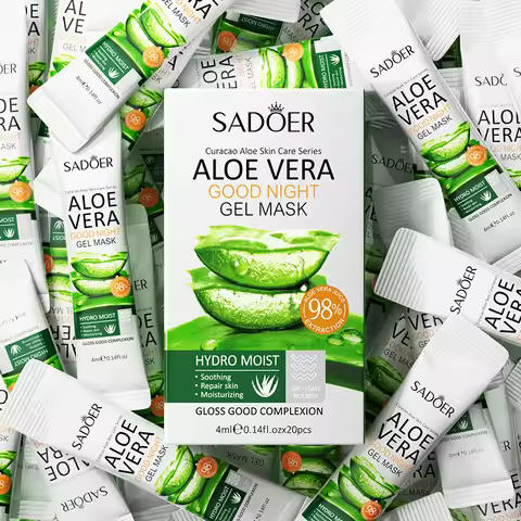 20pcs Aloe Vera Gel Portable Facial Mask Soothing And Repairing After Moisturizing Hydrating Shrink 