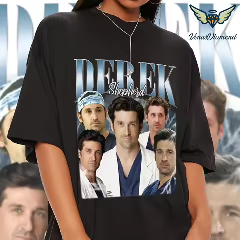 Derek Shepherd Homage T Shirt Bootleg Vintage 90s Classic Grey s Anatomy