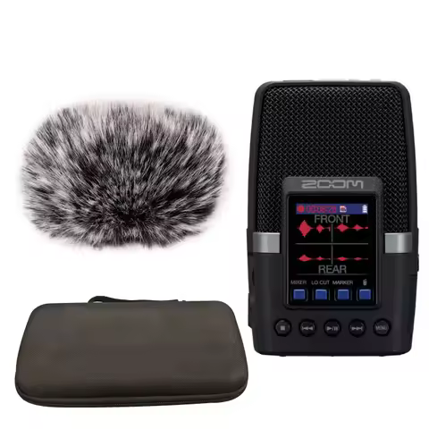ZOOM H2essential Multi-Mic Handy Recorder, Portable Audio Recorder Bundle with Furry Microphone Wind