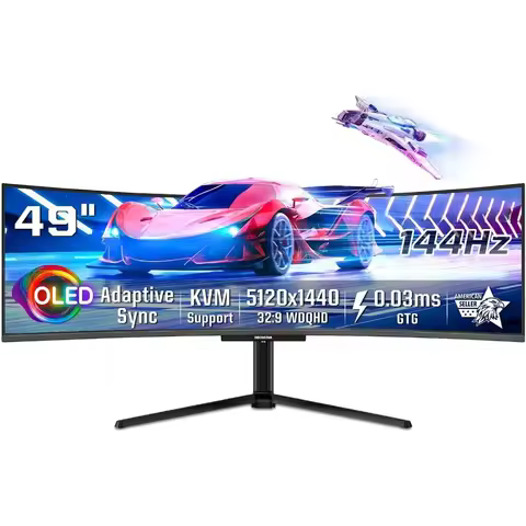 USA Stock OLED 49 Inch Curved Monitor 5K2K 5120×1440 Ultrawide 144HZ 0.03ms 32:9 HDR400 Adaptive Syn