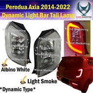 Vland Perodua Axia 2014-2022 Dynamic Light Bar Tail Lamp - Albino White/Light Smoke 2PCS/SET