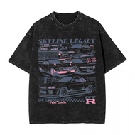 2025Skyline Legacy Initial D T Shirts Washed Cotton Harajuku T-Snew23 CGSV