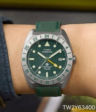 [包順豐] Timex Expedition Pioneer GMT Titanium Automatic 41mm Green Dial Green Fabric Strap Watch Autom