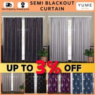 C#1 YUME 2IN1 HOOK&amp; ROD Curtain/ Langsir 120cm X 210cm Semi Blackout/Short/Long/ Door Curtain/ Pintu Curtain