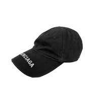 Balenciaga 品牌logo棉質斜紋布鴨舌帽(黑)
