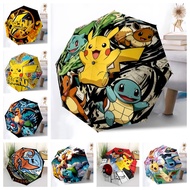 Cute Anime Pocket Monster Pikachu Automatic Folding Umbrella Windproof Waterproof Portable Mini Para