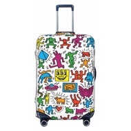 ผ้าคลุมกระเป๋าเดินทาง Keith Haring ผ้าสแปนเด็กซ์ แบบยืดหยุ่น ยืดหยุ่น Luggage Cover 18 20 22 24 26 2