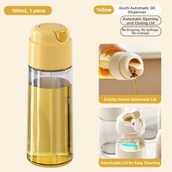 Kitchen Glass Oil Bottle Automatic Open And Close No Oil Drizzle Leak Proof Seasoning Bottle Vinegar