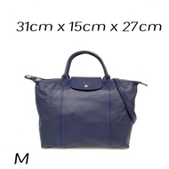 Longchamp cuir medium navy