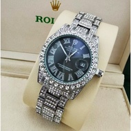 Rolex Watch Fashion Diamond-studded Women's Watch Calendar Steel Band Watch Waterproof Ladies Watch