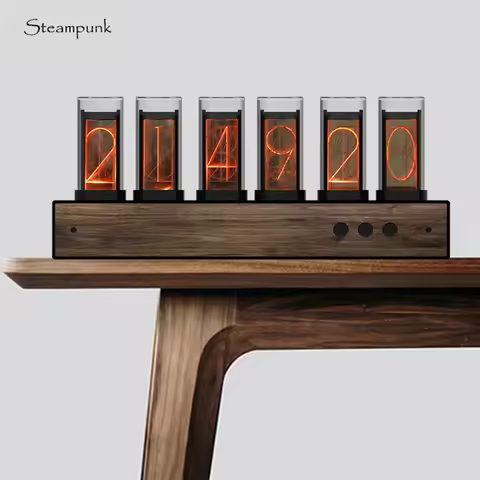 Table Desk Decor Tube Nixie Clock Creative Steampunk Modern Most Beautiful Exquisite Electronic Glow
