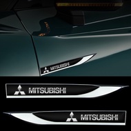 LT 2Pcs Metal Car Sticker Fender Side Blade Badge Decal For Mitsubishi Asx Lancer Pajero 4 Outlander