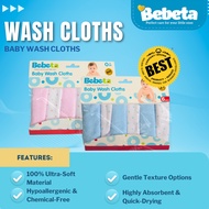 Bebeta Wash Cloth Cotton W/ Prints 6 Pcs