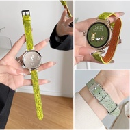 Summer Green Retro Leather Watch Strap For Garmin Lily 2 Strap Slim Thin Bracelet For Garmin Lily2 Strap Smart Watch 14mm Watchband
