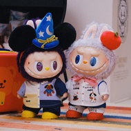 Handmade labubu Plush Doll Baby Clothes 38cm labubu Fourth Generation Front High Energy Vinyl Doll D
