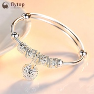 FLYTOP Ethnic Hollow Bell Transfer Bead Adjustable Bracelet Trendy Women Bangle Holiday Fashion Jewe