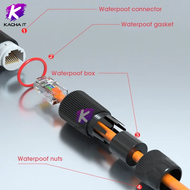 หัวต่อแบบ Shield RJ45 Connector Female To Female Outdoor IP68 Waterproof Port Network LAN Splitter C