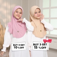 Tudung budak Bea Kiddos Ruffle (size L-XL)