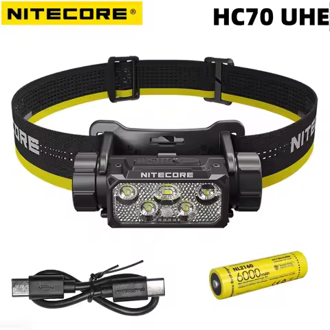 NITECORE HC70 UHE Headlight 6 LEDs 1600 Lumen White Red Light High Performance Rechargeable Work Hea
