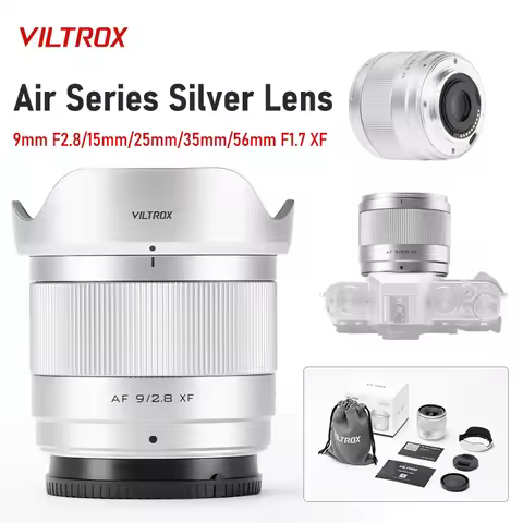 Viltrox 9mm f2.8/35mm f1.7/25mm f1.7/15mm f1.7/56mm f1.7 Air Silver Series APS-C AutoFocus Prime Len