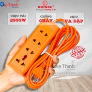 OMINSU E2500C 2500W load-bearing power outlet with 3 or 4 cord holes, 2.5m - 4.5m - 9m long, firepro