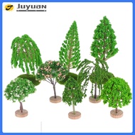 Scenery Sand Table Fake Tree Mini Trees with Bases 8 Pcs