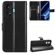 Luxury Crazy Horse PU Leather Casing Realme GT Neo5 SE 5G Flip Cover GT Neo 5 SE Lanyard Card Holder