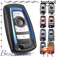 TOPTOOL Car Key Shell, 3/4 Button ABS Remote Car Key Shell, Folding Flip Key  Cover for BMW CAS4 F 3