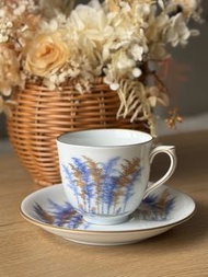 【宮內廳御用達】深川製磁｜經典深川藍 金彩竹影 咖啡杯碟｜有田燒頂級工藝