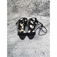Gladiator Black Suede Heels