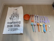 Line 餐具 , 懶惰蛋碗, Hello Kitty 餐具, Le Creset 餐具$20 all items 