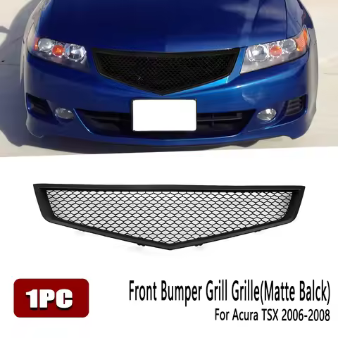Front Grille Racing Grill For Honda Accord CL9 Acura TSX 2006-08 Carbon Fiber Look/Gloss/Matte Black