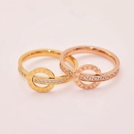 Cincin Titanium Wanita Korea / Cincin Titanium Anti Karat Ori Emas / Cincin Wnita Titanium