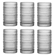 Vintage Hobnail Drinking Glasses Set of 6 Bar Glassware Set for Beer Whiskey Milk