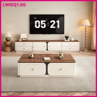 TV Cabinet Simple Solid Wood Waterproof Small Apartment TV Cabinet Console Living Room White Walnut 