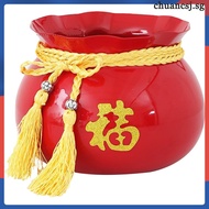 🌺 1Pc Crimson Metal Blossom Bucket in Chinese Design for Study Room 15x0.3937x15x0.3937x13x0.3937in