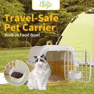 LDECO Pet Travel Carrier For Cat With Feeding Bowl Travel Carrier Suitable for Tiny Dogs Airway